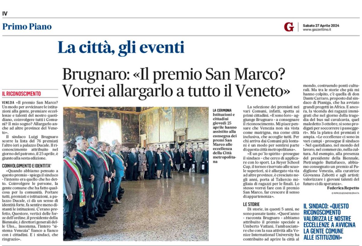 Il Premio San Marco avvicina le istituzioni ai cittadini e coinvolge tutta la Città Metropolitana. L’intero sistema “#Venezia” al fianco delle persone. Sono tante le storie che abbiamo raccontato e premiato in questi anni. Il mio sogno? Allargarlo ad altre province del…