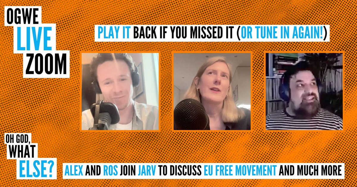 Did you miss OGWE Live with @rosamundmtaylor, @sturdyAlex and @jacobjarv? The video is now live on Patreon – sign up to watch➡️ patreon.com/posts/103113778