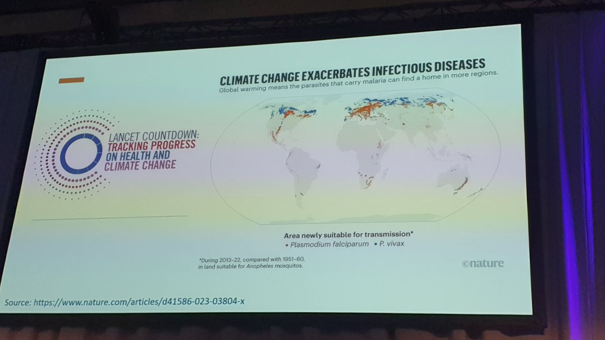 Excellent talk by @drrachellowe on the effects of climate change on the global distribution to infectious disease at #ECCMID2024. P. vivax potentially coming to Northern Europe in coming decades.