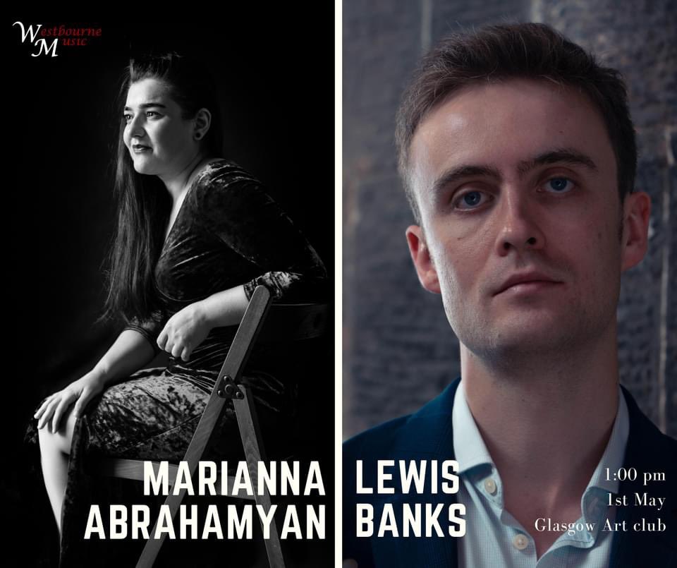 The brilliant Marianna Abrahamyan and @lewisbankssax will be combining the sublimity of Bach with the fiery, flamenco influences of Santiago Baez (via Bizet and Ella Fitzgerald) and everything in-between. 1st May | 1pm @GlasgowArtClub Tickets: tinyurl.com/MLWB24