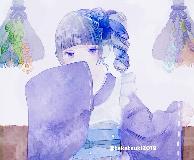 「頭に花 和服」のTwitter画像/イラスト(新着)｜4ページ目