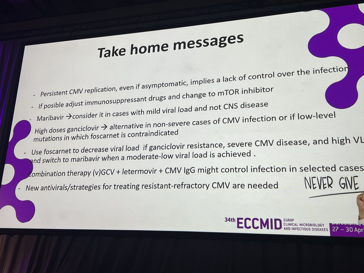 Take home messages regarding CMV in IC host @ESCMID