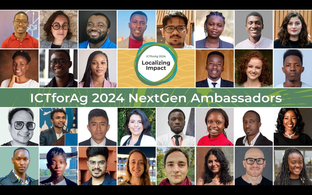 I’m thrilled to announce that I’ve been selected as a 2024 #ICTforAgNextGenAmbassador alongside 29 other young agricultural professionals! 
Check it out ➡️ ictforag.com/events/ictfora…