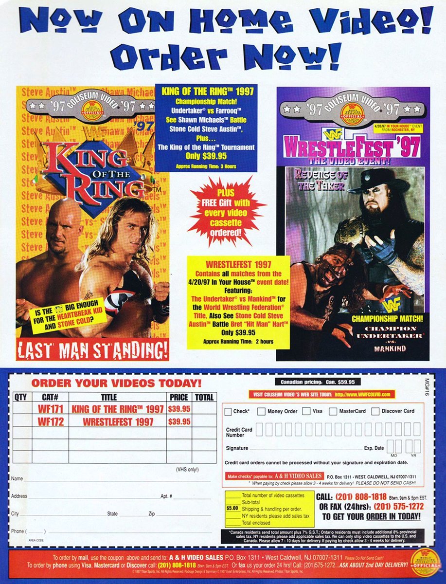 Two great new WWF video cassettes from Coliseum! 📼 #WWE #WWF #Wrestling #InYourHouse #KingoftheRing