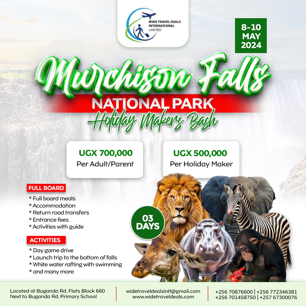 Discover the Wild Wonders: A 3-Day Getaway to Murchison Falls NP🔥💯

Escape into the heart of #Uganda's wilderness, breathtaking landscapes, thrilling wildlife encounters, and unforgettable experiences🚌

#MurchisonFalls #Esther #Homosexuality #JKIA #Segirinya #Doreen #ThwakeDam