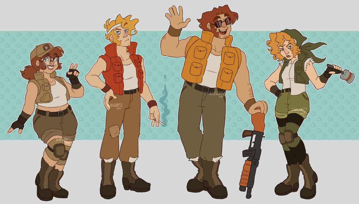 after one year (and some months) later, I made a new and improved version of my renditions of the metal slug characters! you don't know how much I love these dorks #MetalSlug