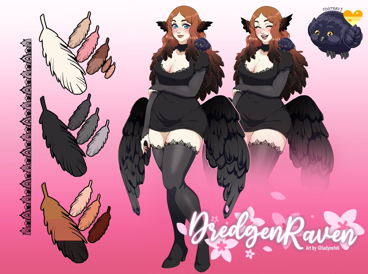Starlight_Raven's tweet image. ✨Official Model Reference Sheet.✨
Species- Human Corvid🖤
Companion- Tooters The Raven Chick
Favorite Snacks- Gushers &amp;amp; Jellybeans
Height- 4'11" 
Personality- Loud &amp;amp; Goofy
#VTuberReferenceSheet | #BirdTuber | #Vtubers 
🎨: VTuber Mama @ladynefeli ❤️