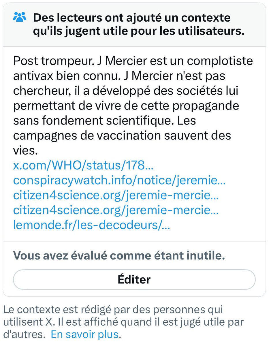 Les “notes de la communauté” servent désormais aux trolls payés par le fond Marlène et aux chiens de garde du système de tenter de discréditer les opposants au totalitarisme. Leurs armes préférées : les sophismes, et en particulier l’argument d’autorité.