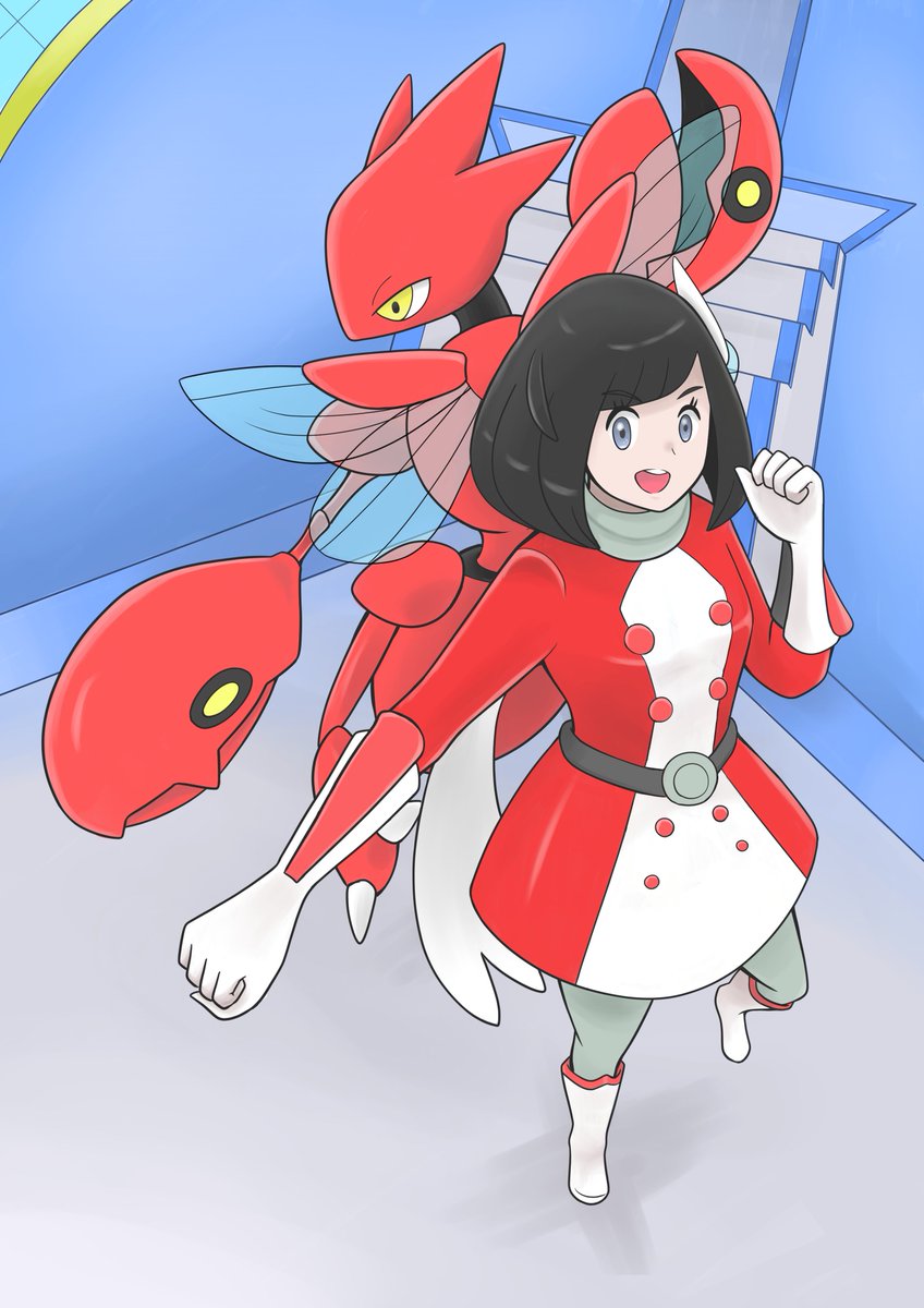 eitoichi's tweet photo. ミヅキとハッサムのイラストです
#ポケマスアート　#ポケモンイラスト https://t.co/rGrWGHAnqW