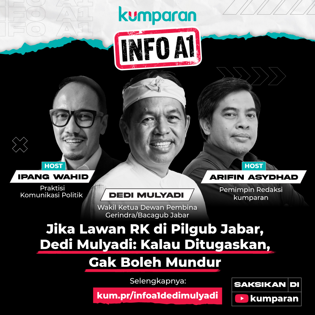 kumparan's tweet image. Wakil Ketua Dewan Pembina Gerindra/Bacagub Jawa Barat, Dedi Mulyadi mengakui jika secara kultur ia sudah menjadi seorang gubernur. Hmm, menurut kamu gimana, Gaes? Yuk, komen di bawah!
#infoa1 #dedimulyadi #brand #quote