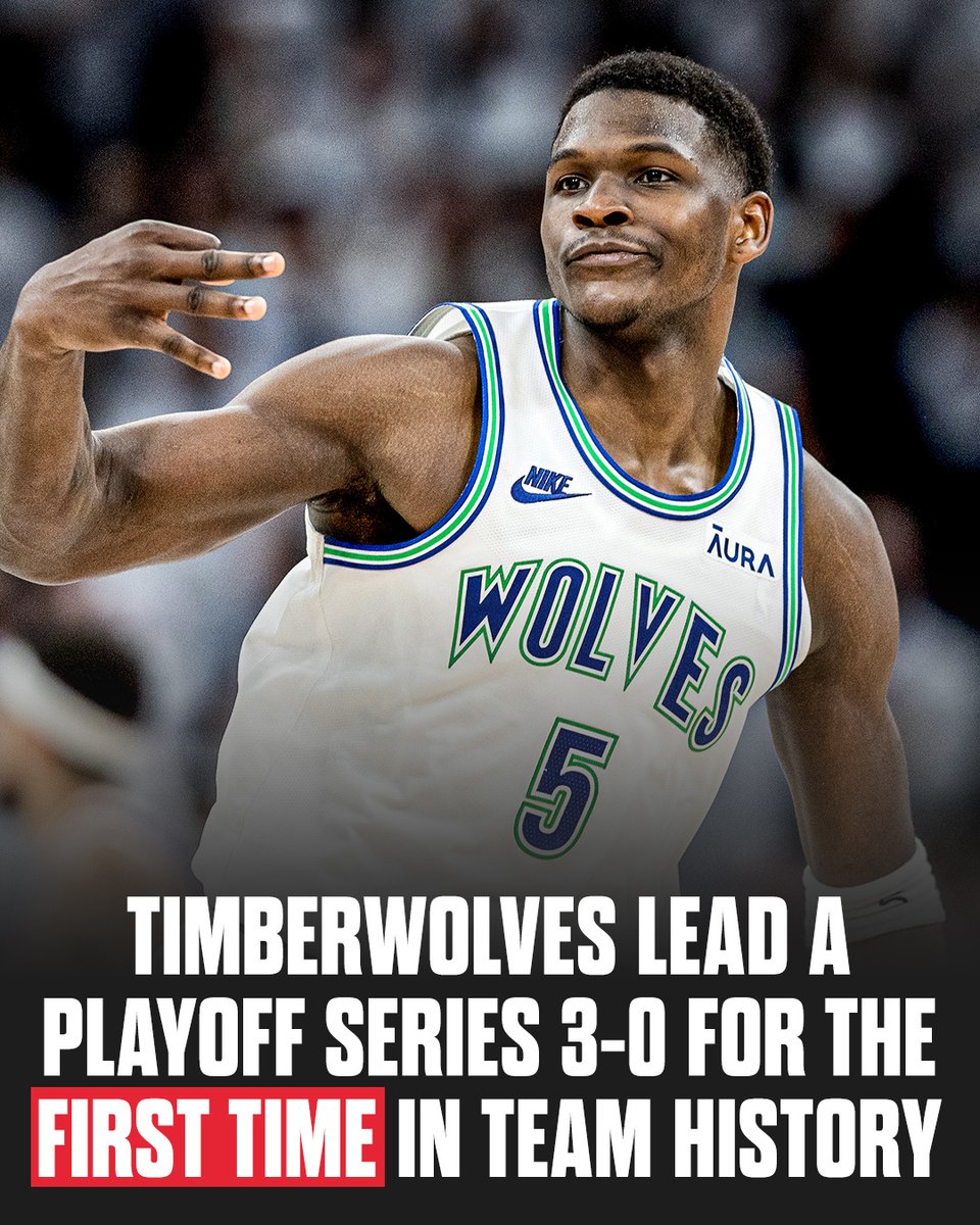 THE TIMBERWOLVES WIN THREE-STRAIGHT PLAYOFF GAMES FOR THE FIRST TIME EVER 🔥 One win away from moving on to the second round for the first time since 2004 😱