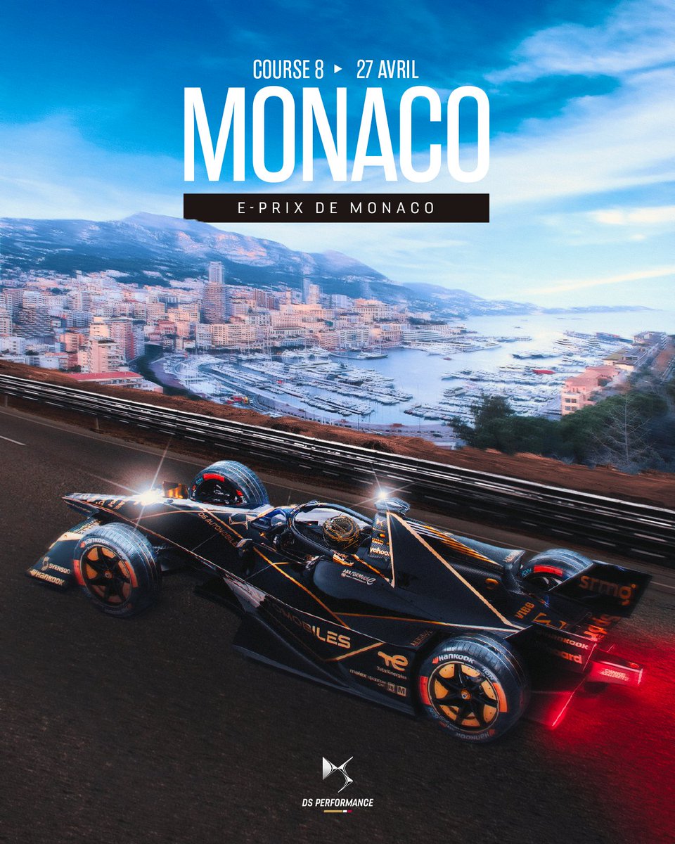 Ce week-end c’est à Monaco que se déroule la 8ème étape du championnat de Formule E. 🔥

#DSautomobiles #MonacoEPrix #DSPENSKE #ABBFormulaE #motorsport #FormuleE