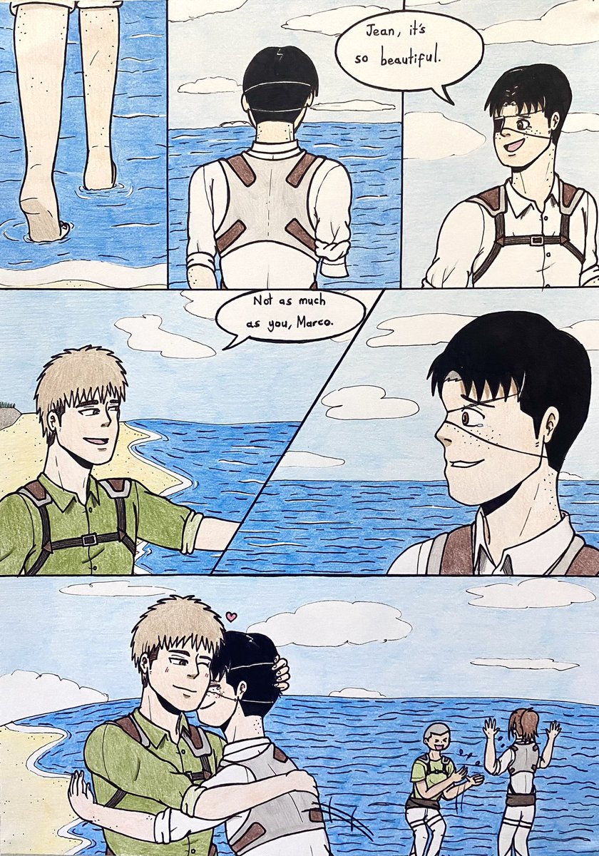 Jean and Marco see the ocean for the first time! 🌊

Ft. Connie and Sasha in the back lol
#attackontitanfanart #aotfanart #Jeanmarco #JeanKirstein #MarcoBodt