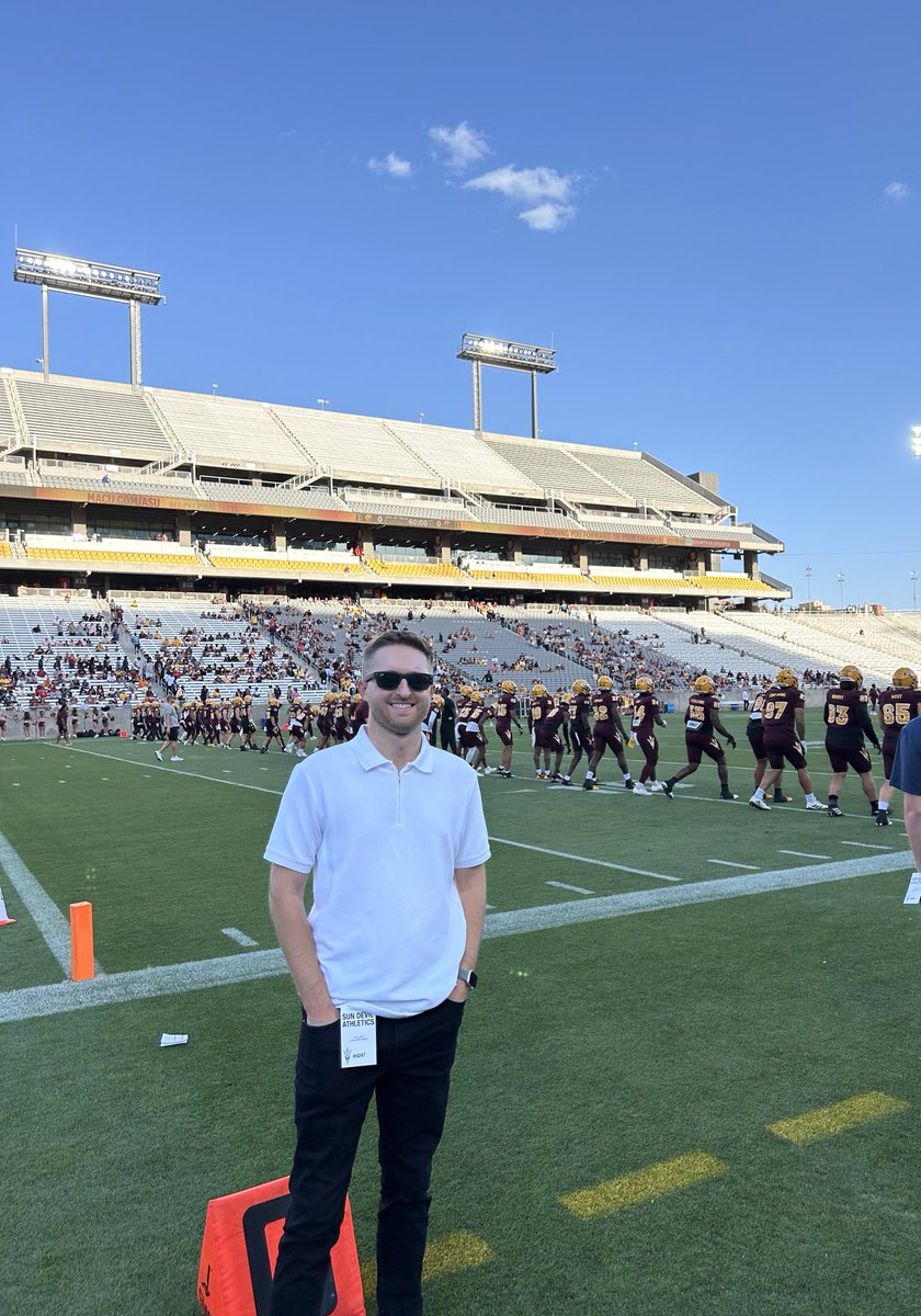 Great time at the @ASUFootball spring game tonight supporting our @APSportsAgency athletes!