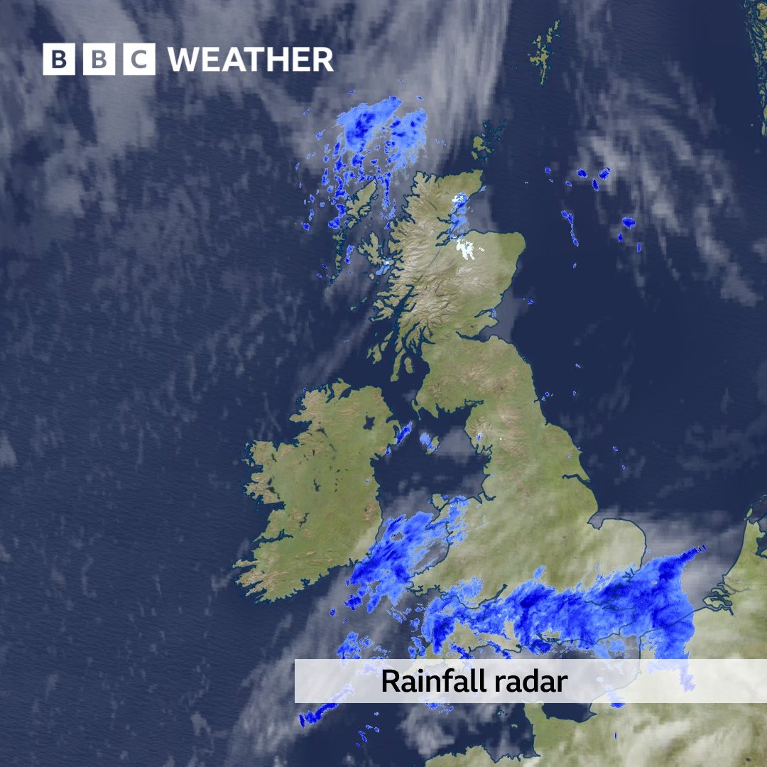 Good morning. Here's the current radar image showing rain in the south first thing. This rain will creep into the Midlands and northern Wales, with sunshine and showers further north. I'll have a full weekend forecast on @BBCBreakfast