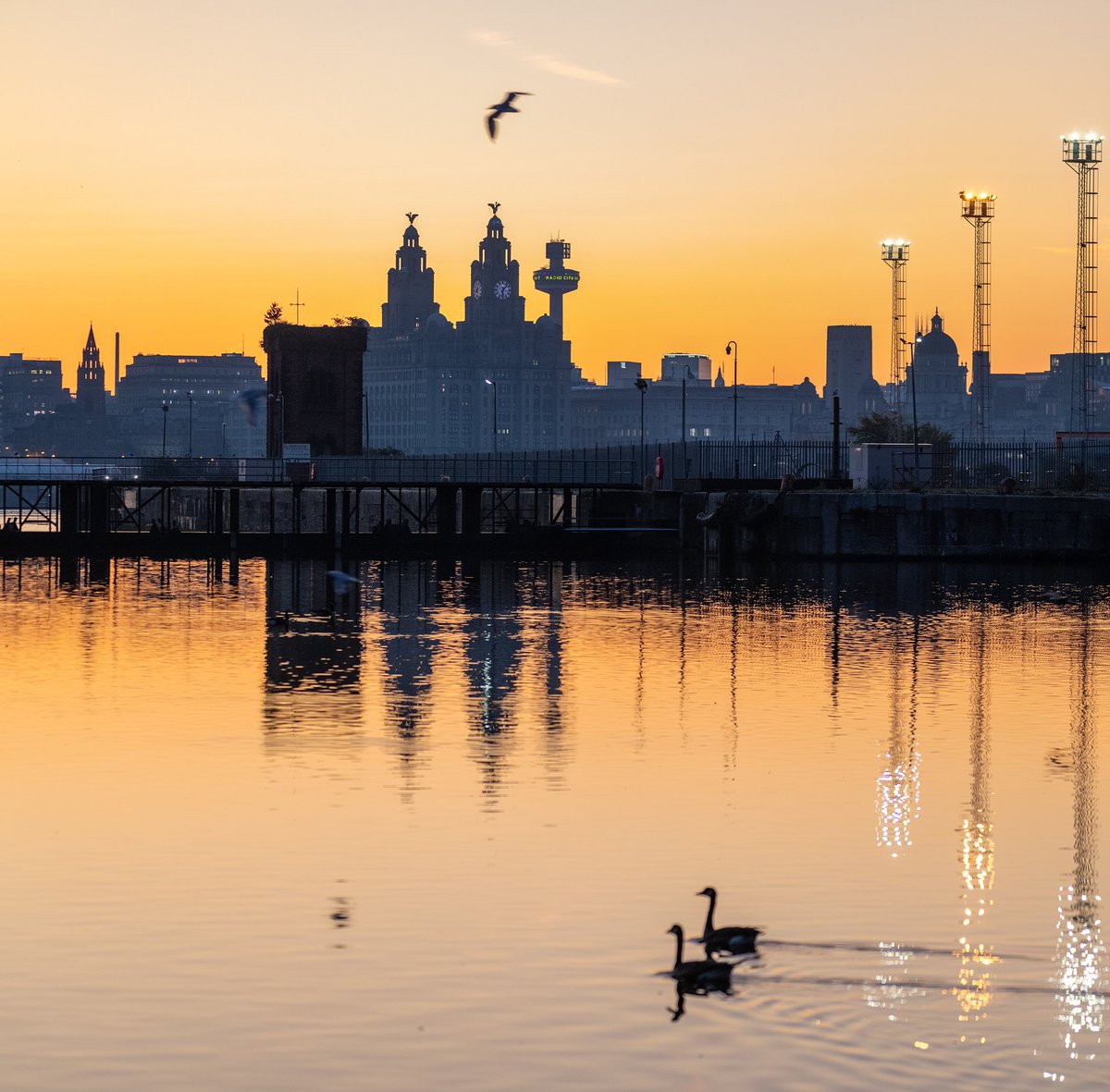 Liverpool morning reflections from Birkenhead.