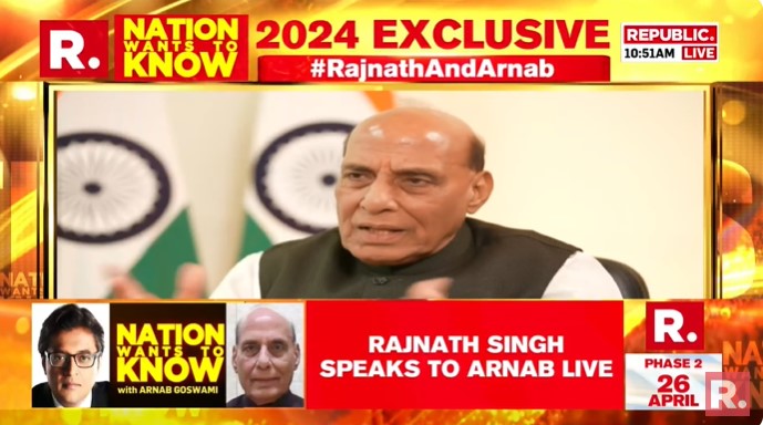 #RajnathAndArnab | PM Modi has placed India on global platform, he has given India has stable economy, Rajputs, Thakurs, farmers are not upset with the central government, farmers are politically aware, they can raise their voice, but who raises the concern of the nation, they…