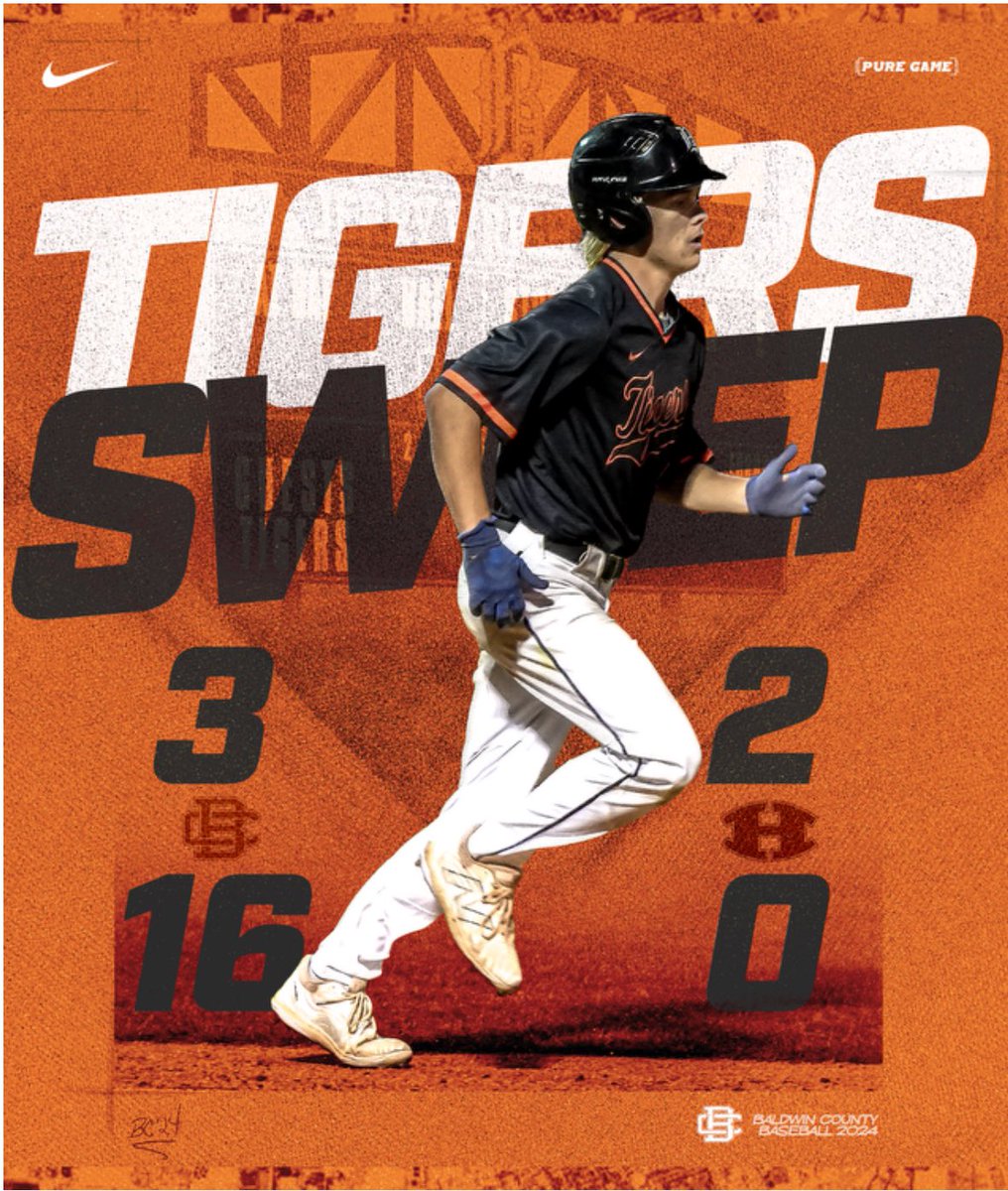 Tigers are moving on! Elite 8 Bound. Jaxen Schuler 8ip 1 ER 6 K 0 BB Preston Kiper walk-off single in game 1 Reid Johnson 2/3 with a 2B in game 1 Game 2 Landen Walker 5 ip 9 K 0 runs Jackson Paul 2/6 Quincy Walters 2/4 2B 4 RBI Landen Walker 2/3 2 RBI Preston Kiper 2/5 2 RBI