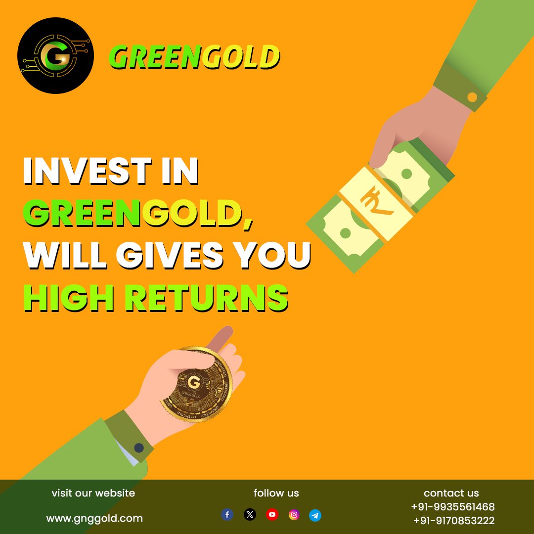 Invest in GreenGold, Will Gives you High Returns✨💫🌱💵
.
#gnggoldstaking #gnggold #greengoldinvestment #greengoldstaking #cryptoindia #cryptoworldevolution #greeninvestment #blockchainsupport 
.
Disclaimer: Nothing on this page is financial advice, please do your own research!