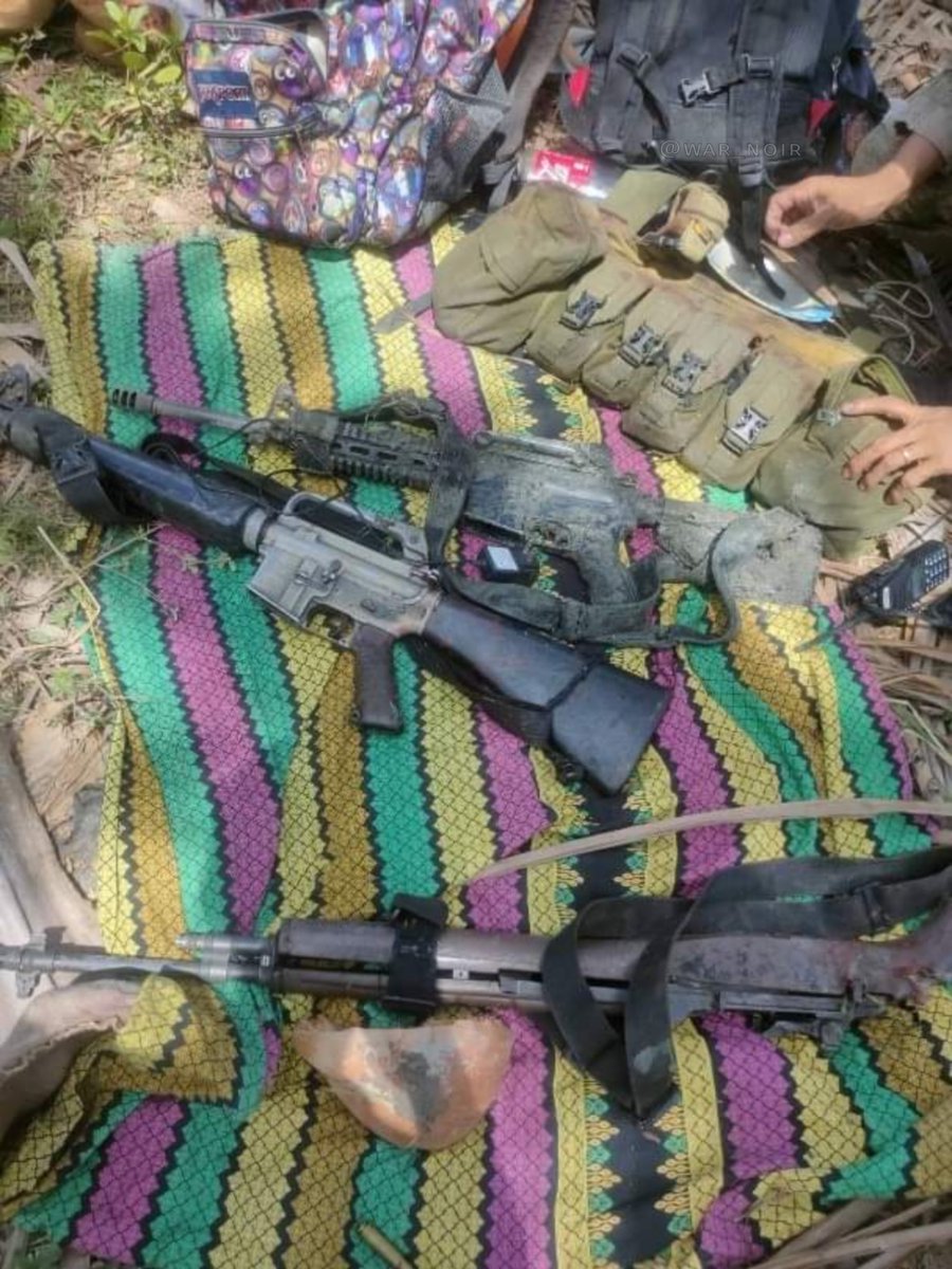 #Philippines 🇵🇭: #AFP killed 11 militants and leader of the 'Bangsamoro Islamic Freedom Fighters' (#BIFF) Karialan Faction in Datu Saudi Ampatuan, #Mindanao.

As a result rare GA M4A1 carbine, M16A1 rifles (Colt 603/613P), M16A1 carbines (Colt 653/653P), M14 rifles were captured.