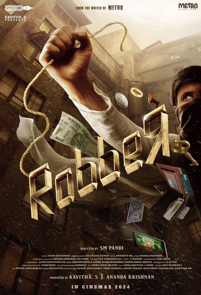 #Robber first look ❤️ My co director @SM_Pandi_’s first directional venture 💪 Pls share and support Releasing soon 💥