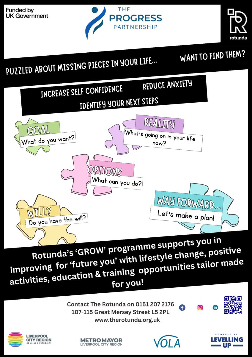 Our GROW programme supports you to improve the future you with:- 🏃🏻‍♀️lifestyle changes 🙌🏻 positive activities 📚 education & training All tailor made for YOU!! Contact us for more details 👇🏻 #liverpoolcityregion #confidencebuilding #futuresteps