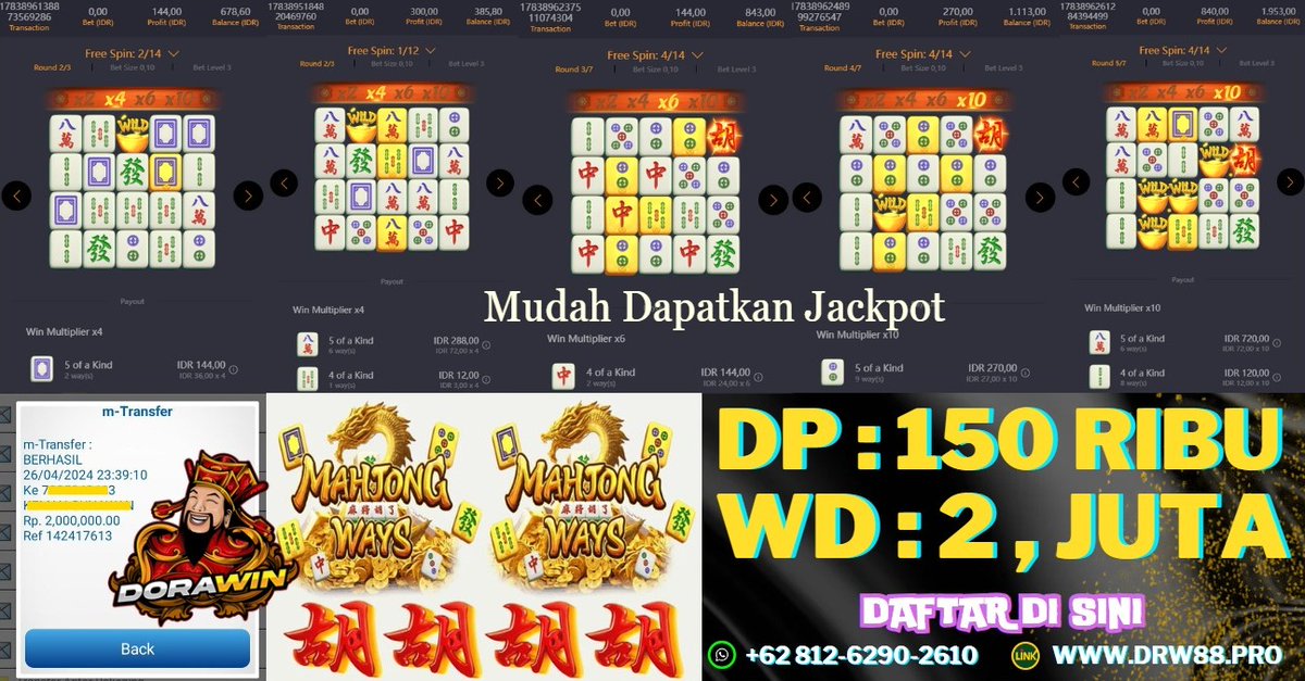 Wahhh Lagi mantap nih game slot MAHJONG WAYS Kita siang ini boss kuu

DEPOSIT : 150 RIBU 

WHITDRAW : 2 , JUTA 

Yuhuu.. Gacor banget boss kuu Ayoo boss ku yang belum dapatkan kemenangannya hari ini udah satt nya di raih bos ku Hanya di situs DORAWIN SAJA

WA : +62 812–6290–2610