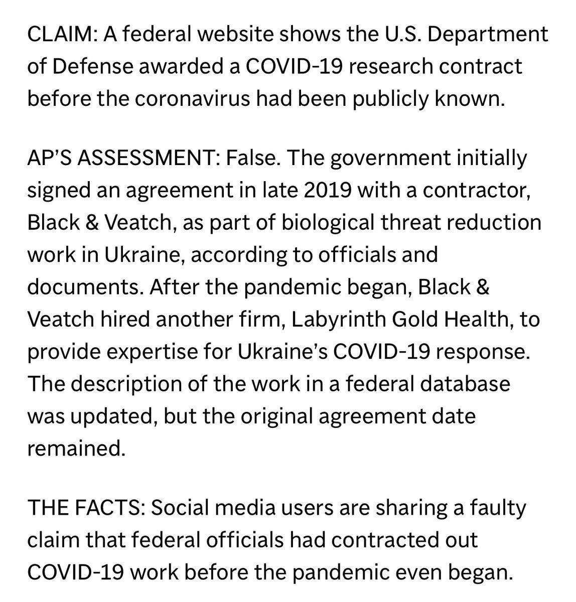 Apparently, this is part of the tired COVID drivel that Dr. who? is going to “expose” in his upcoming book. There are plenty of valid issues to criticize regarding the pandemic and government responses, but there’s no need to make shit up.