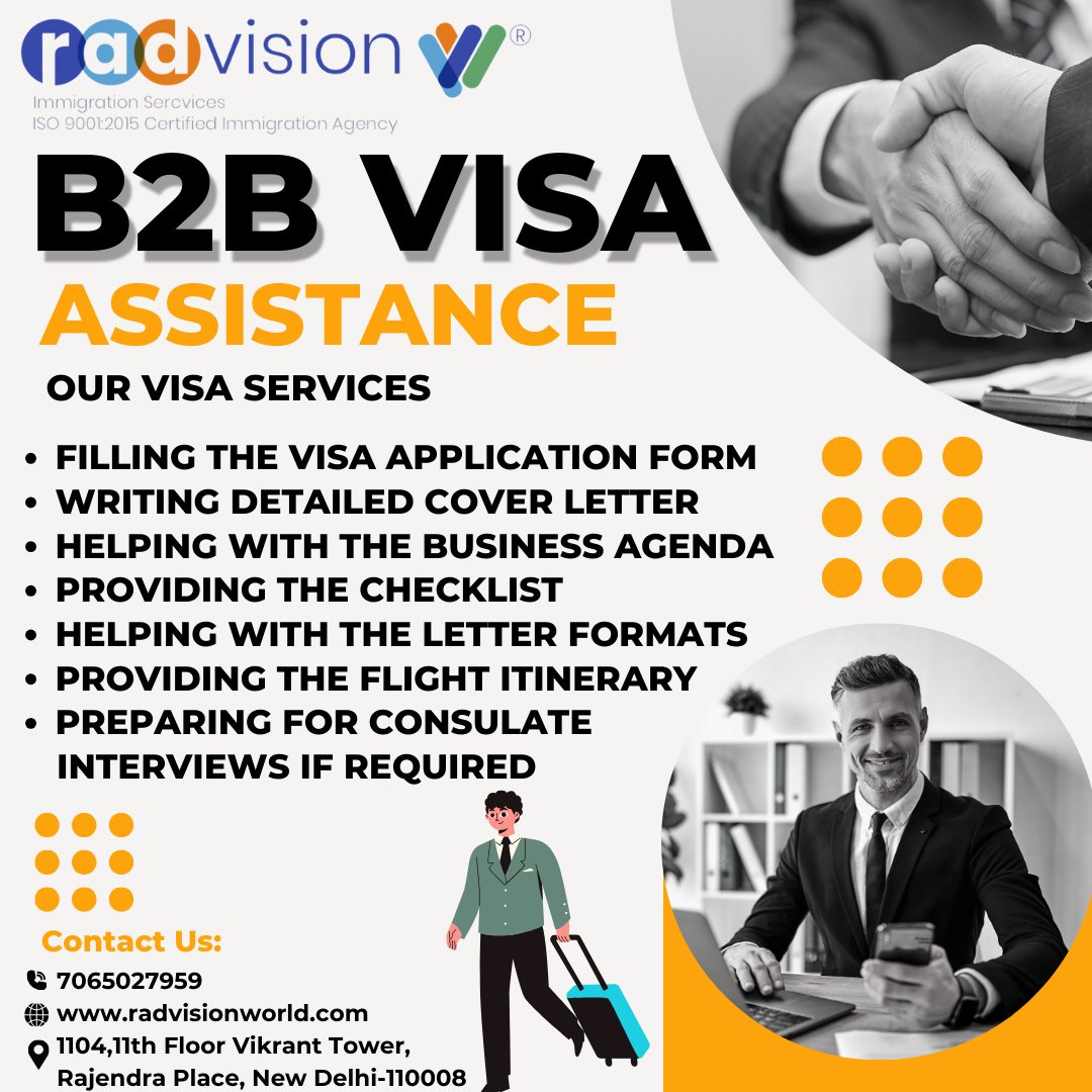 Streamline your corporate travel with tailored visa solutions from Radvision World. Expert guidance, reliable service, and proven success! Contact us today! #BusinessTravel #VisaAssistance #RadvisionWorld #CorporateServices #B2BVisaAssistance