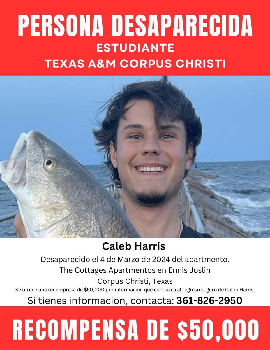🚩 WEEK 8 🚩 Praying 🙏 for the family of Caleb Harris and that’s he’s found safe soon. 🫂 
#CalebHarris #CollegeStudent #CorpusChristi #Texas #MissingPerson #Mystery #Vanished #TrueCrime