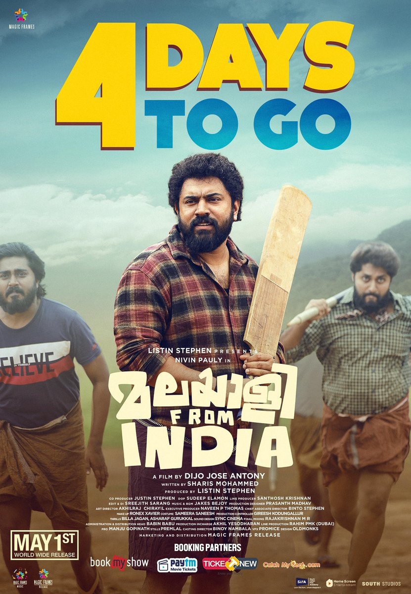 The real count down starts 😍Just 4 days to go 💕Releasing on 1st May 🎉🎉#Malayaleefromindia @NivinOfficial - #NivinPauly