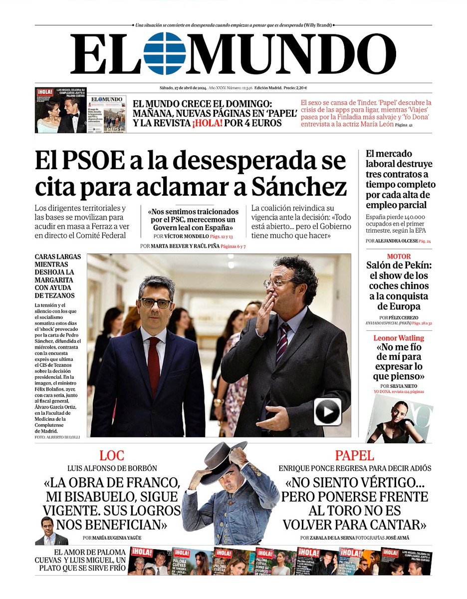 ☕ ¡Buenos días! 📰 La portada de El Mundo