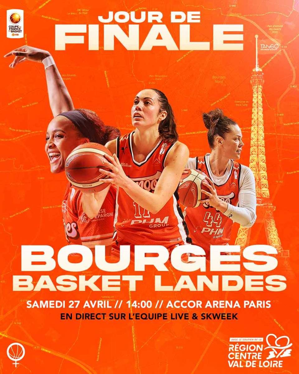 Jour de FINALE 🔥
Cap vers la #CoupedeFrance 🏆🇲🇫🏀 Tous unis derrière les #Tango #BourgesBasket #CentreValdeLoire
Allez #Bourges ! #FiertéTango #BourgesBasket