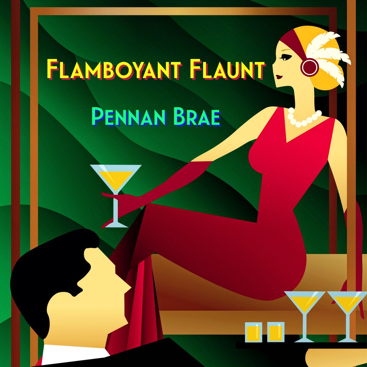 Art deco stylings in cover art for the new single, ‘Flamboyant Flaunt’. The fast-paced ‘70s influenced #RockSong is the final cut before the 10-track ‘Portal’ album release on May 15. The new song streams on all platforms at: 🍷: hypeddit.com/pennanbrae/fla… #albumartwork #indierock