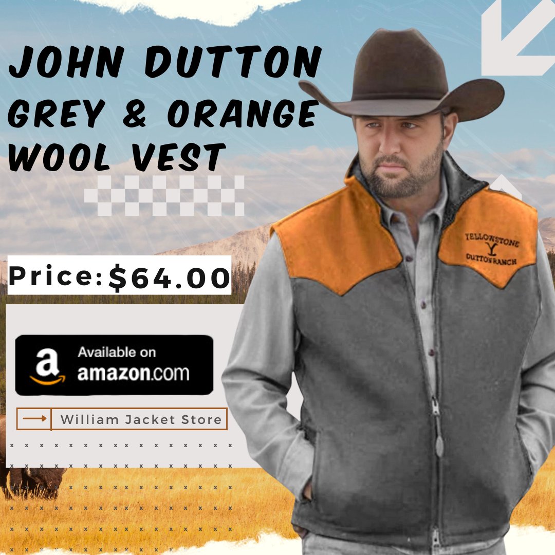 Dutton's Daring Choice: Own a piece of the ranch with John Dutton's iconic grey & orange wool vest. 
Get Order Now!👇
tinyurl.com/y3wvjnmp
#YellowstoneBoss #FallStyle #MensClothing #GetTheLook
