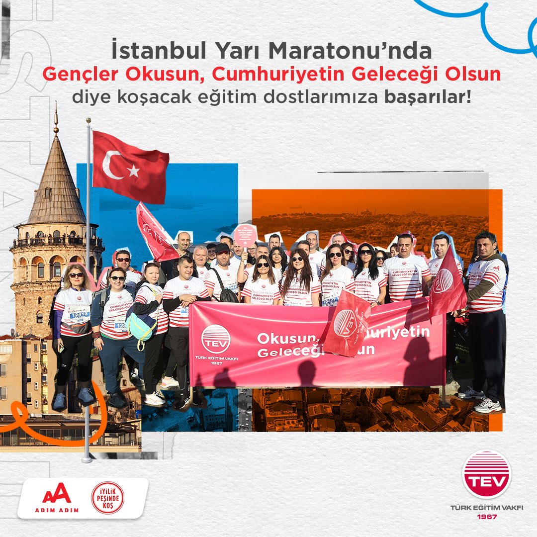 28 Nisan’da İstanbul Yarı Maratonu'nda Gençler Okusun, Cumhuriyetin Geleceği Olsun diye koşacak tüm eğitim dostlarımıza başarılar diliyoruz! 🇹🇷🏃‍♀️🏃‍♂️ 🔴Start öncesi, buluşma noktamıza uğrayarak fotoğraf çektirmeyi, 🔴Koşu günü yaptığınız paylaşımlarla kampanyanıza daha fazla…