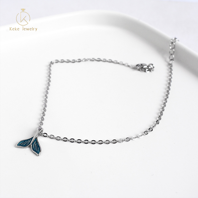 Seize this opportunity to own a superb Custom 925 Silver Dolphin Fishtail Anklet Sterling Silver Anklet Women's Anklet Jewelry E207! kejewelry.com/e207.html #silveranklet