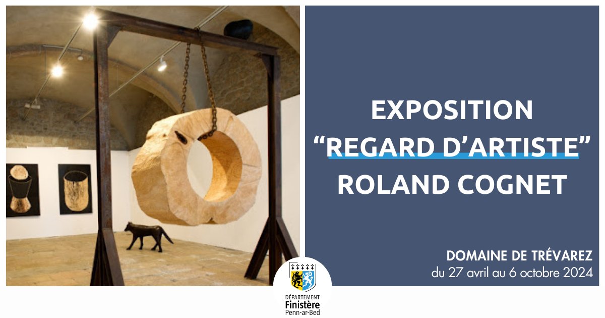 📣 @VBourbigot a inauguré l’exposition “Après la tempête” du sculpteur Roland Cognet au château de #Trévarez, propriété départementale. 🎨 Du 27 avril au 8 octobre, @cdpfinistere vous invite à (re)découvrir Trévarez avec les œuvres de l'artiste. 📷 ©Roland Cognet