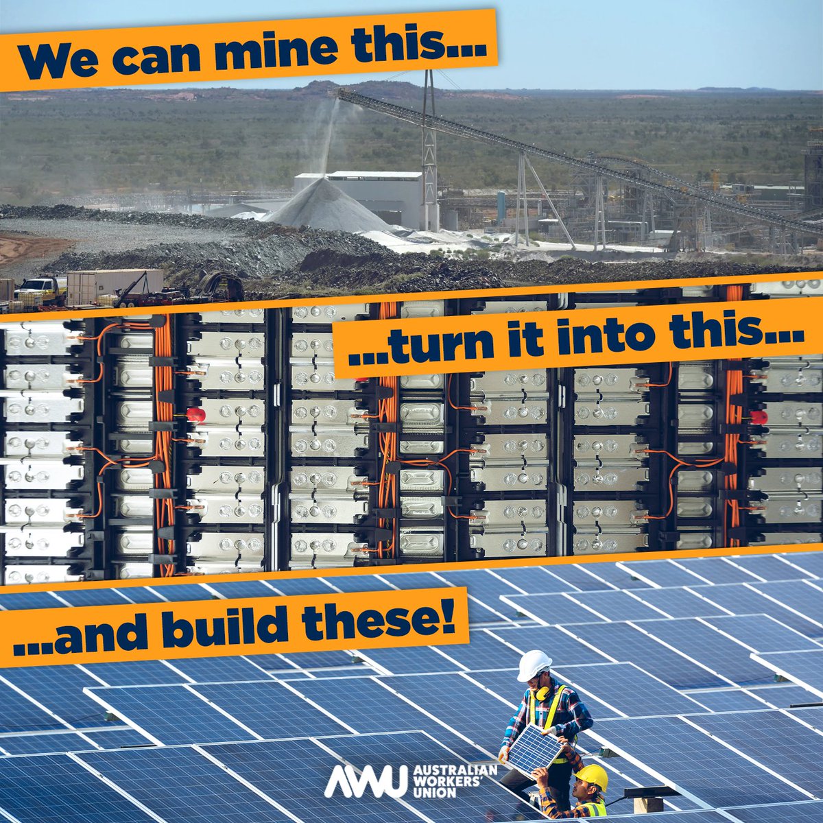 Australia has the inside lane to emerge as a clean manufacturing superpower. Our massive mineral wealth, skilled workforce and abundant land and green energy resources can drive the next great wave of national prosperity.

#AWU #AWUnion #ausunions #auspol