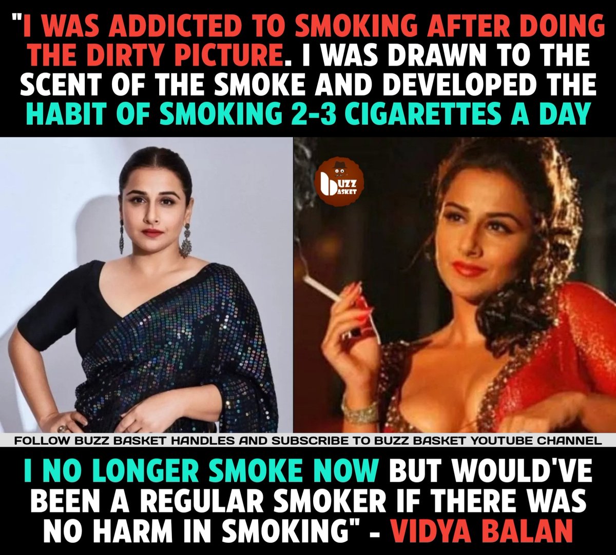 I developed the habit of smoking 2-3 cigarettes a day - #VidyaBalan

#TheDirtyPicture #DoAurDoPyaar #Bollywood #BollywoodActress