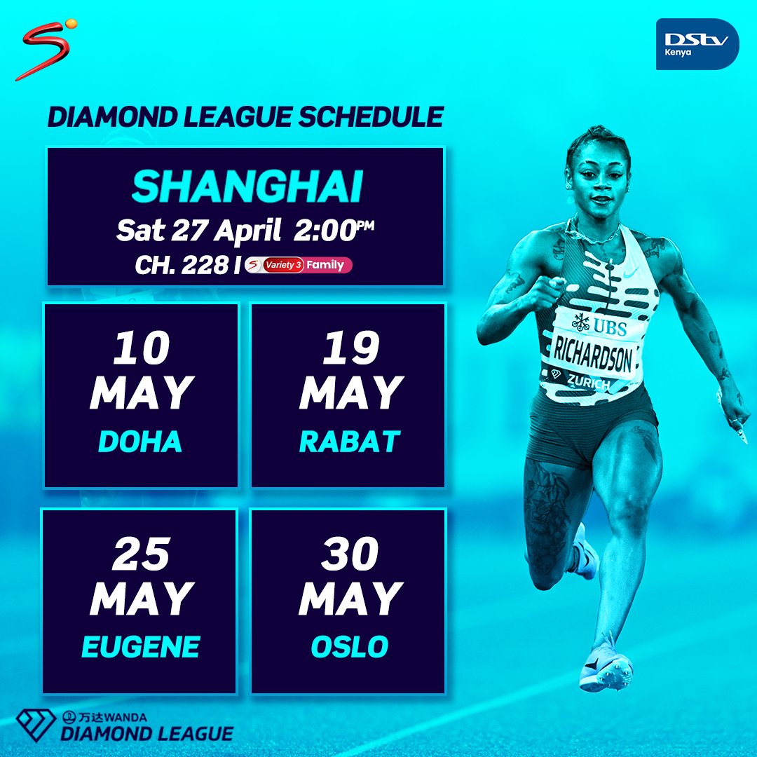 The best elite track and field athletes in the world are in action this weekend! 🏃🏽🏃🏽‍♀️ #SuzhouDL 🇨🇳 | 2 PM | Ch. 228 To Stream 📲: bit.ly/DStvStream Download #MyDStv App or Dial ✳423# to get connected to DStv Family for KES 2,000. #DiamondLeague 💎