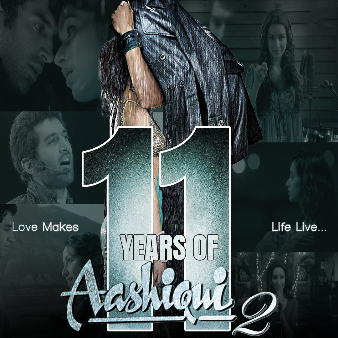 #11YearsOfAashiqui2 

#AdityaRoyKapur 
@ShraddhaKapoor 
@mohit11481 
@Mithoon11 
@RajuPSingh 
@Jeetmusic 
@MaheshNBhatt 
@TSeries 
@VisheshFilms