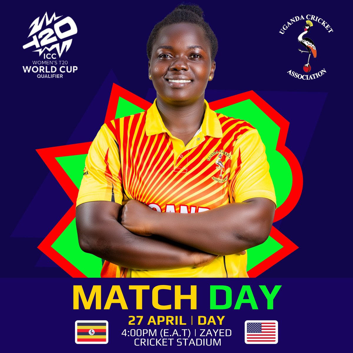 Match Day: ICC T20 Women's Global Qualifiers

Game 2: Uganda W 🇺🇬 vs. USA W 🇺🇸

The Victoria Pearls strive for a comeback in the World Cup qualifiers against the USA 🇺🇸

All fans are behind you, girls! 🇺🇬 🇺🇬 🇺🇬 🇺🇬🇺🇬 

To watch games icc.tv

 #LetsGoVictoriaPearls