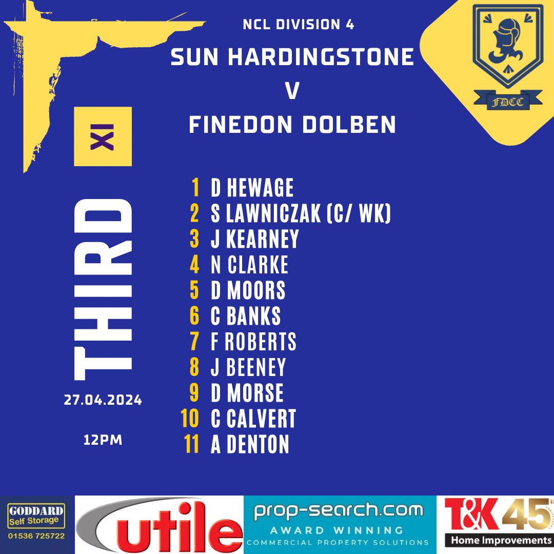 The first Team News of the 2024 season is here. With our 1st XI travelling to Wollaston, 2nd XI at Avenue Road versus Wellingborough Indians and the 3rd XI visiting Sun Hardingstone. Go well to all involved & 🤞the weather holds off 🏏 Fantasy League Gameweek 1 deadline is 11!