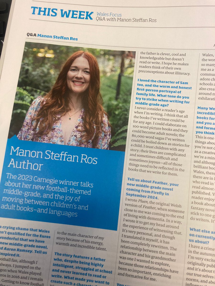 Great to see the latest issue if @thebookseller focusing on #Welsh writers this week! Lovely interview with @ManonSteffanRos who will ft at #WoWFEST on 4 May @toxtethtv for 'The Welsh Connection' 🎟 tinyurl.com/3rxzkktk