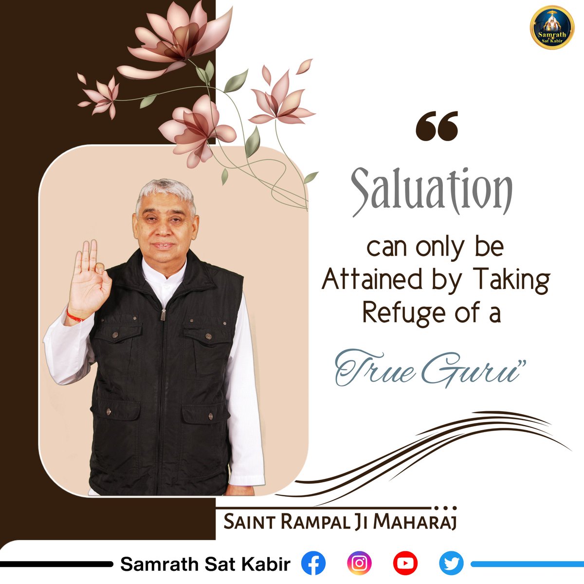 #GodMorningSaturday 'After taking initiation from a complete Satguru, Supreme God eliminates all the crises of that devotee. Then that devotee starts doing his/her religious practice with more devotion.' -#SaintRampalJiQuotes #SaturdayMotivation