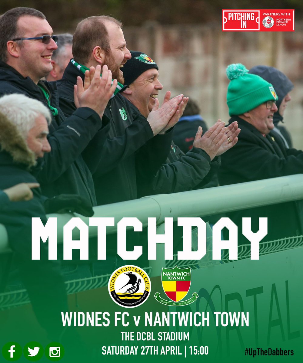 🏆| 𝐈𝐓’𝐒 𝐌𝐀𝐓𝐂𝐇𝐃𝐀𝐘!

The Dabbers are in action for the 52nd and final time this season, with a trip to Widnes 👊

🆚 Widnes FC
🏟️ DCBL Stadium, WA8 7DZ
🗓️ 27/4/2024
⏰ 15:00
🚌 tinyurl.com/2f53axdn
🎟️ tinyurl.com/5euhbwzr

#UpTheDabbers💚