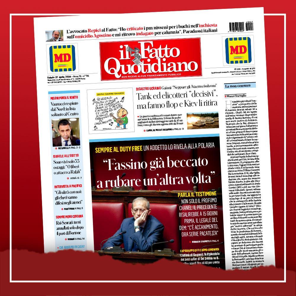 “#Fassino già beccato a rubare un’altra volta”. Leggi Il Fatto Quotidiano 👉 ilfat.to/primapagina