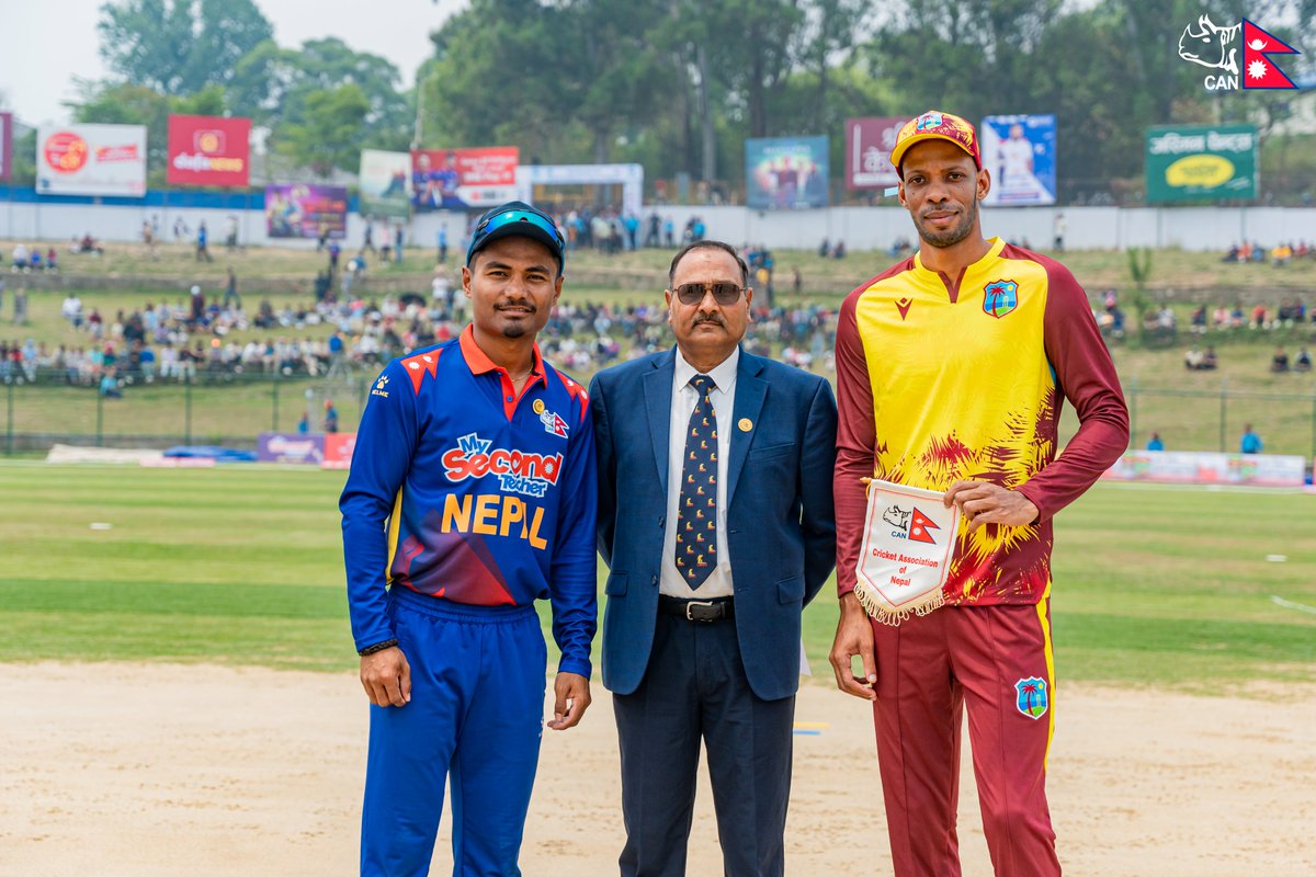 🪙 Skipper Rohit says we are fielding first at TU against West Indies A🔥🇳🇵

📺Watch Live: youtube.com/live/EwwUFwmLb…

#WIndiesATourOfNEP | #WorldCupYear2024 | #NepalCricket