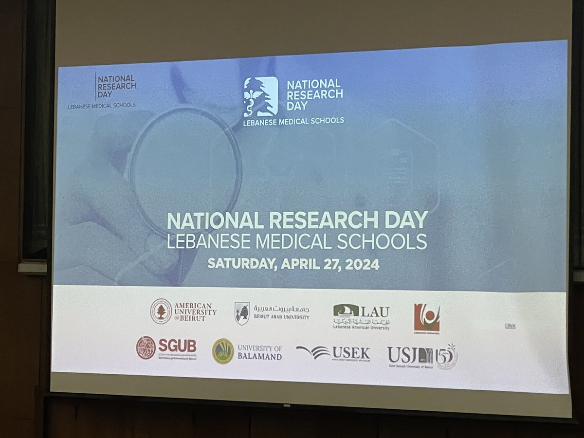 The kick-off of Lebanon’s first National Research Day, uniting all 8 medical faculties! 🇱🇧 We’re committed to fostering a vibrant research culture among our medical students and residents. #NRD2024 @CRI_AUBMC @AUB_FM @Marlene__ch @Elie__Akl #Lebanon